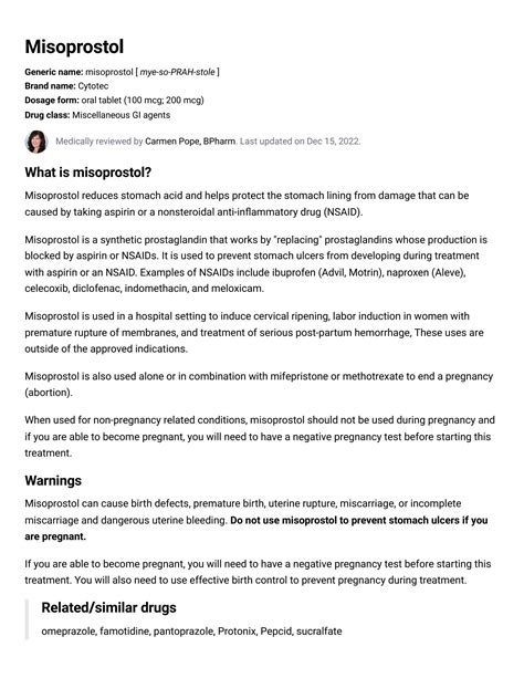 Misoprostol: Uses, Dosage, Side Effects & Warnings .